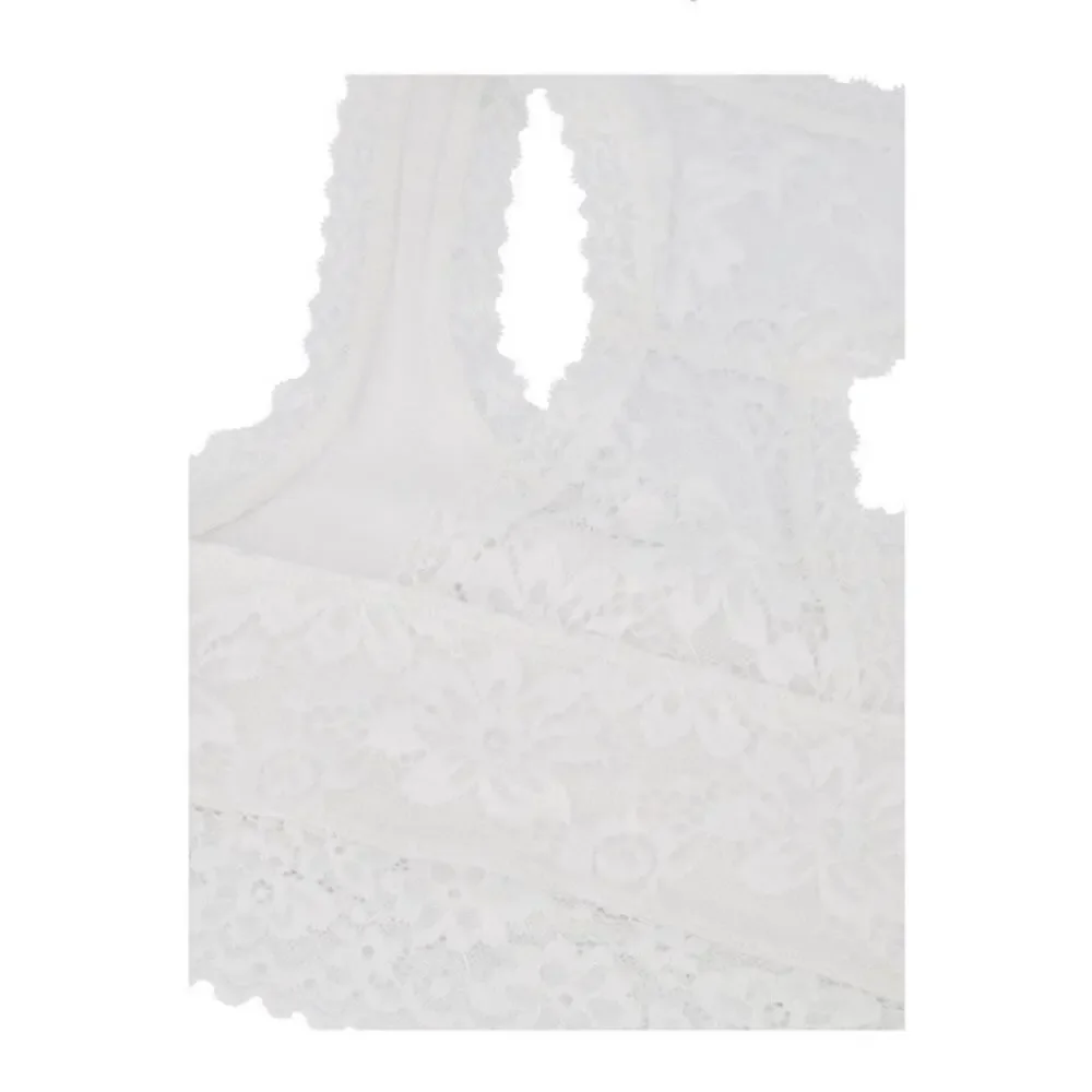 Lot Of 2 Justice White Burgundy Full Coverage Racerback Lace Bralette Size 32